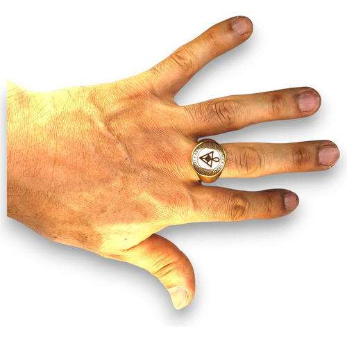Anillo Orden De La Rosa-cruz Amorc Acero Inoxidable A917 Dorado 11