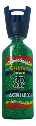 Tinta Dimensional Glitter 35ml Verde Acrilex