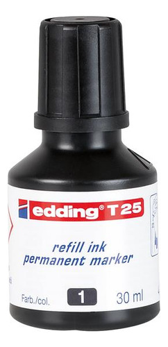 Tinta Edding T-25 Marcadores Permanentes 20 Ml Color Negro