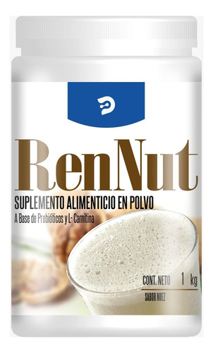 Malteada En Polvo Rennut 1kg Desacaf Biotec Sabor Nuez