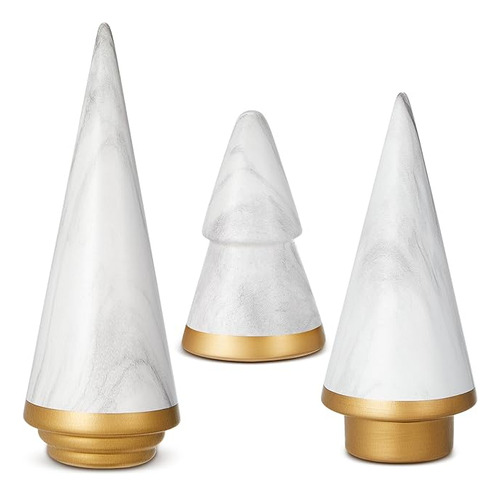 3 Piezas De Arbol De Navidad De Ceramica Elegante Mesa Mesa