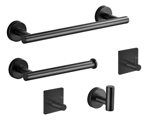 Juego De 5 Piezas De Accesorios De Baño Color Negro Mate, .