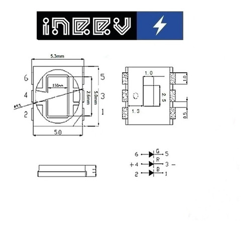 Led 5050 Smd Ultra Brillo Rgb 0.5w 6 Pines (4 Unidades)