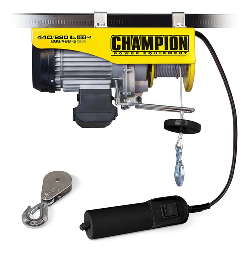 Malacate Eléctrico 440/880 Lb Motor 220 V Ca Negro Champion