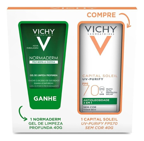 Protetor solar  Vichy  Capital Soleil Sem cor 70FPS  en gel creme 40mL