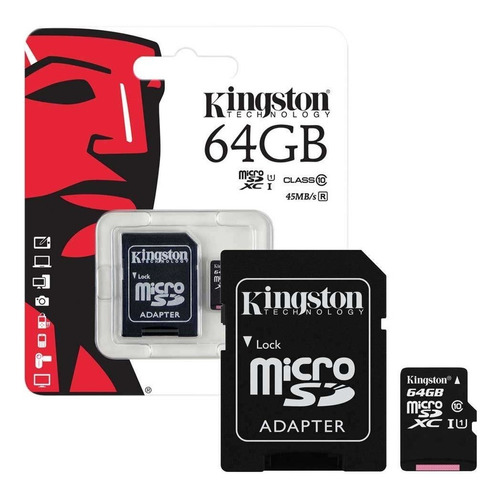 Memoria Micro Sd+adaptador 64 Gb Kingston Clase 10