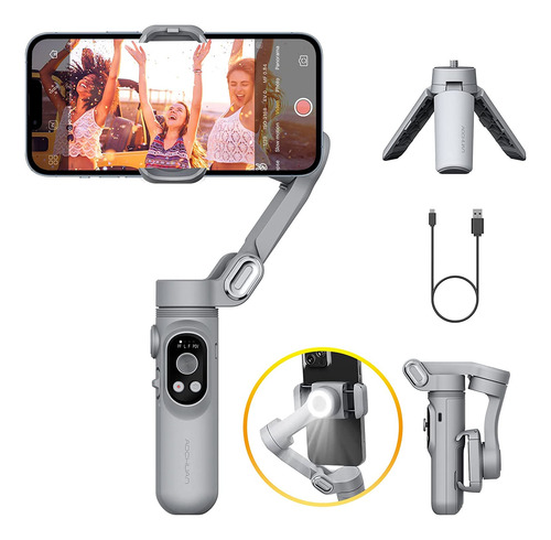 Estabilizador Gimbal Aochuan Para Smartphone Con Luz Led