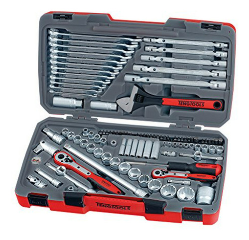 Teng Tools 106 Piece 1-4, 3-8 & 1-2 Inch Drive Metric Regula