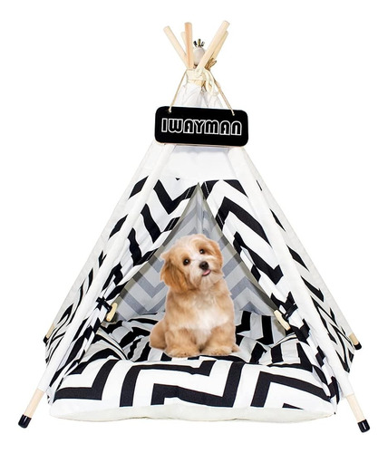 ~? Dog Teepee Tent Dogs & Cats Tent Bed-with Thick Cushion A