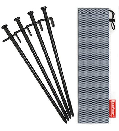 Beefoor 12-inch Tent Stakes, Heavy Duty Camping Tf3xi