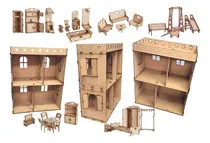 Comprar Casita Muñecas Gigante Con Terraza + 28 Muebles Grandes!