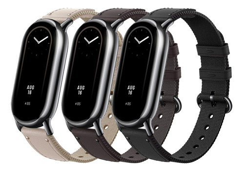 3 Correas Originales De Piel Para Xiaomi Mi Band 8