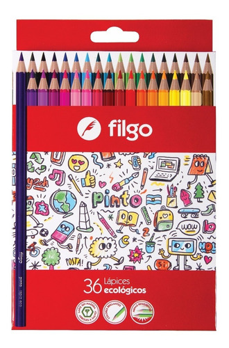 Lapiz Lapices Filgo Pinto Caja X 36 Colores Largos