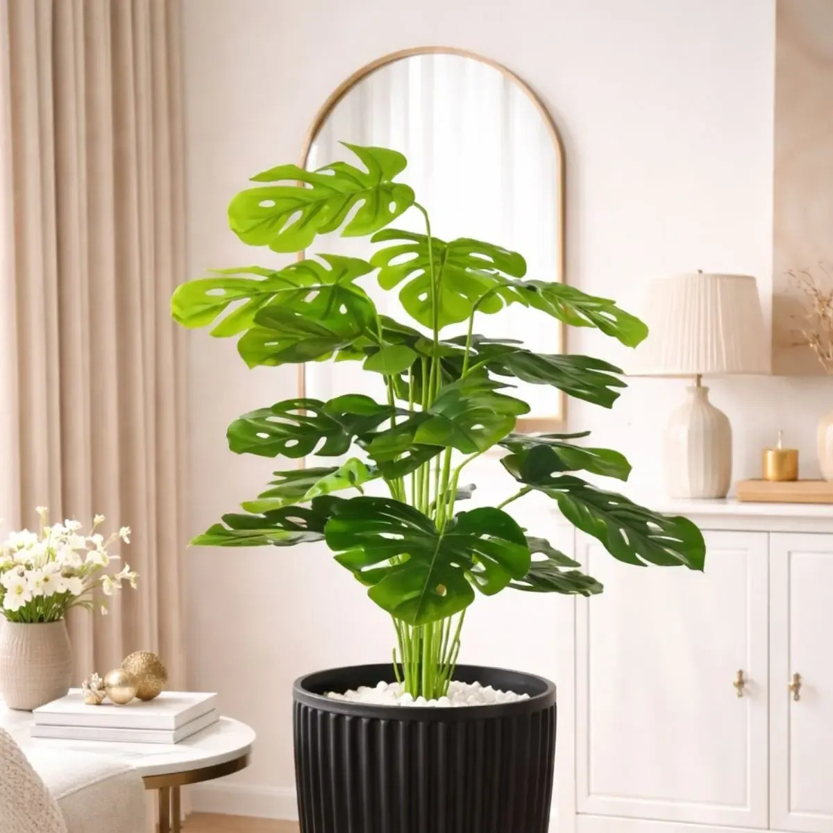 Kit 10 Planta Artificial Costela De Adão Decoração Sem Vaso Verde