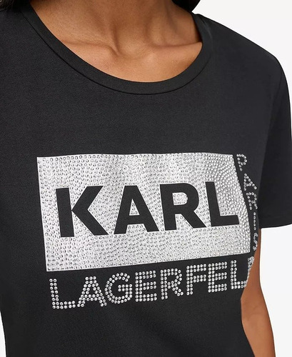Camiseta Karl Lagerfeld Con Logo Adornado Para Mujer Talla M
