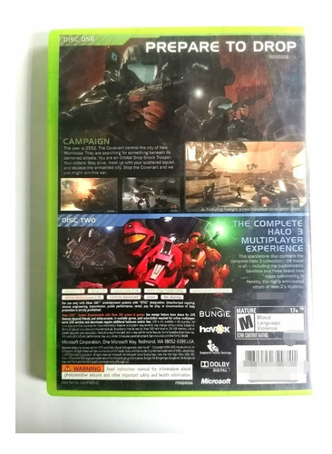Halo 3 Odst Xbox 360 Totalmente En Español (Reacondicionado)