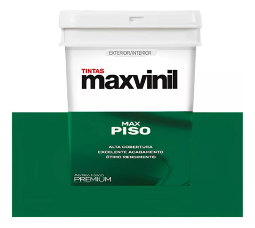 Tinta Para Pisos Fosca Premium Alto Rendimento Maxvinil 3,6l Cor Verde