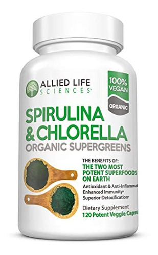 Allied Life Espirulina Y Clorela. Cápsulas De Proteínas