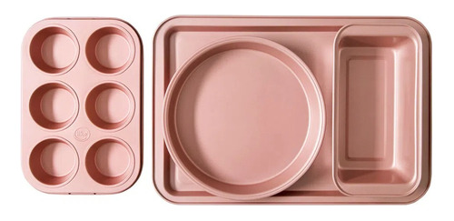 Set Reposteria X4 Moldes Antiadherente Ilko Rose Gold