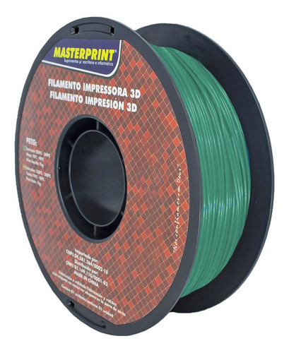 Filamento Impressão 3d Pet-g 1.75mm 1kg Masterprint Verde