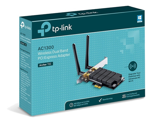 Adaptador Pci-e Sem Fio Wi-fi Ac1300 Archer T6e Dual Band