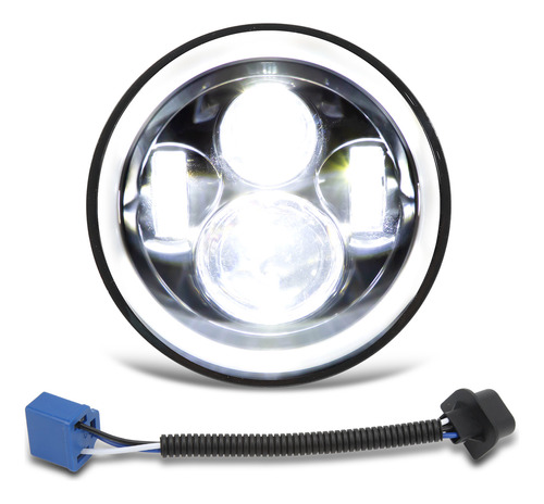 Faro De Moto Led De 7 Pulgadas Con Forma De Ojo De Ángel, Bl