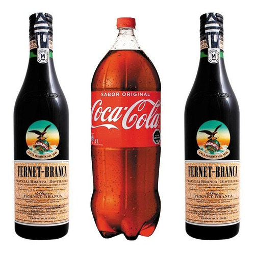 2 Fernet Branca + Coca Cola 3lts