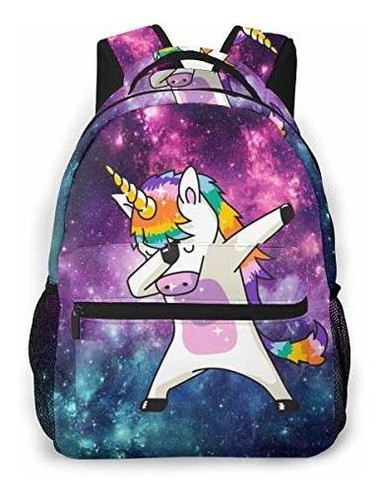 Dabbing Unicorn Mochila Nebula Galaxy Laptop Mochila Ni...