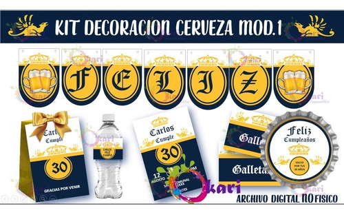 Kit Imprimible Cerveza Modelo 1