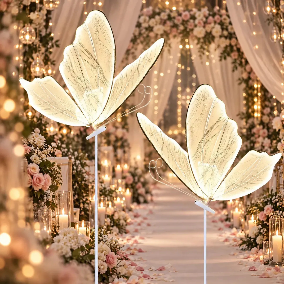Lámpara De Pie Luoluohouse Mariposa Regulable LED Pack 2 60cm 3 Tonos De Luz Blanco/Cálido/Neutro