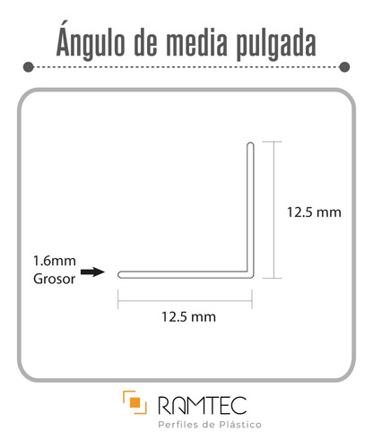 Perfil Ángulo De Lados Iguales 1/2 Pulgada (6 Pzas 1.5mts)