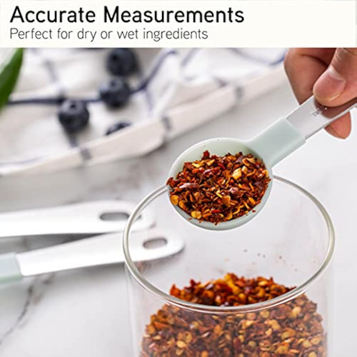 12pz De Tazas Y Cucharas Medidoras Con Asas Acero Inoxidable