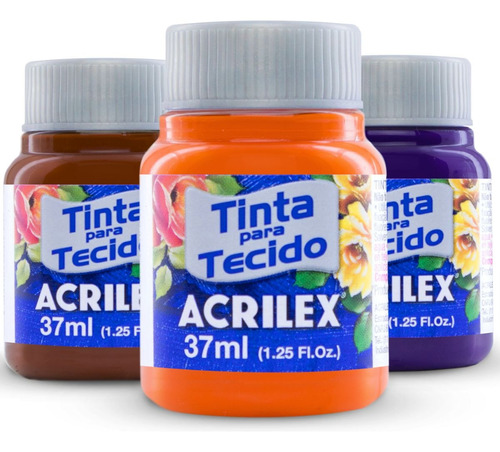 Kit Com 12 Tinta Para Tecido Acrilex 37ml (escolha As Cores