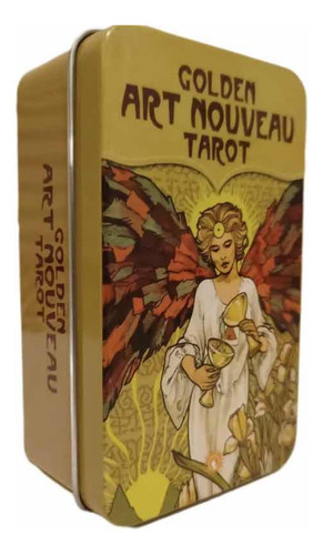 Tarot Golden Art Nouveau, 78 Cartas, Español, Caja Metálica