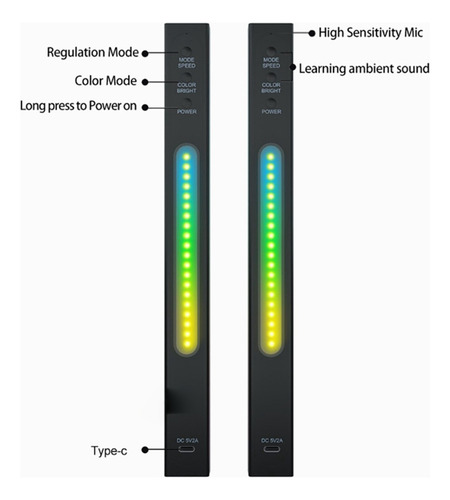 Barra De Luces De Control De Sonido Led Inalámbrica Para Tv
