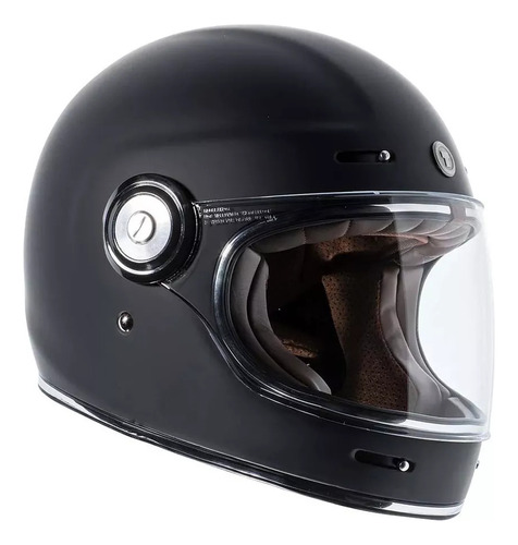 Casco Torc Full Face Retro T-1 Fibra De Vidrio Negro Mate