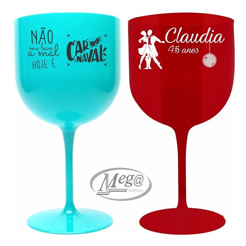 Imagem 5 de 8 de 20 Taças De Gin Personalizadas Acrilicas 600 Ml Frente/vers