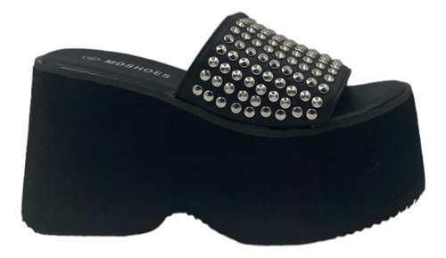 Sandalia Negra Tachas Plataforma Mujer Z14-g2208