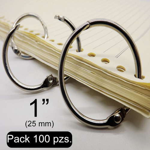 Argolla Articulada Abatible Acero 25 Mm Pack 100pzs