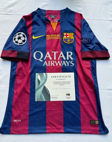 Playera Autografiada Por Neymar Jr Barca Con Certificado Uk