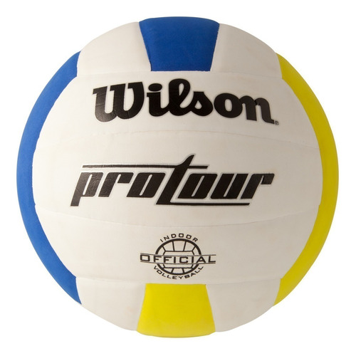 Pelota Volley Wilson Voley Pro Tour Volleyball N5 Indoor Cke Color Blanco/azul/amarillo