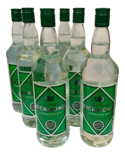 Imagen 1 de 1 de Combo Gin Ingles Richmond De Litro 6 Botellas Importado