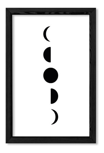 Cuadros Modernos 20x30 Chato Negro Lunas Minimalistas