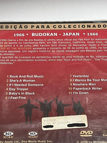 Imagem 3 de 4 de The Beatles : Live At Budokan 1966 - Dvd Lacrado Original