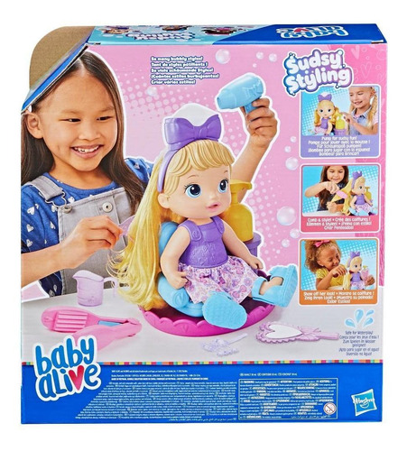 Boneca Baby Alive Sudsy Styling Cabelos Loiros F5112 Hasbro