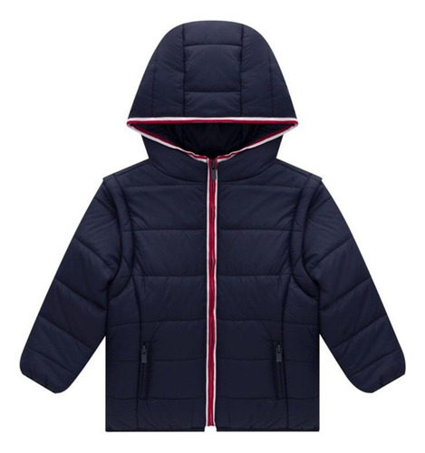 Jaqueta Frio Masculino Infantil Vira Colete Azul Barato