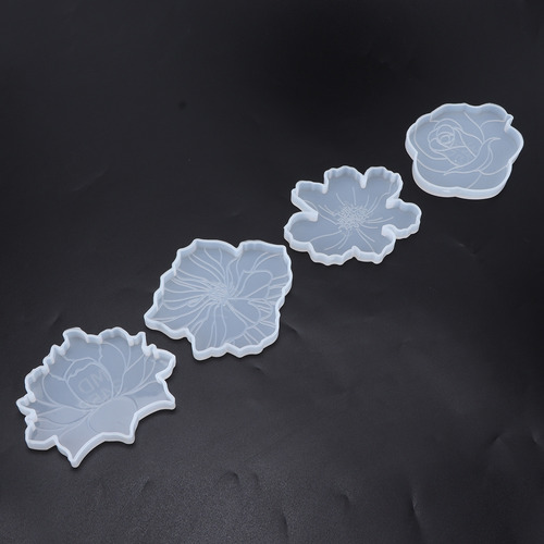 Moldes De Resina, 4 Piezas, Moldes Para Posavasos, 4 Estilos