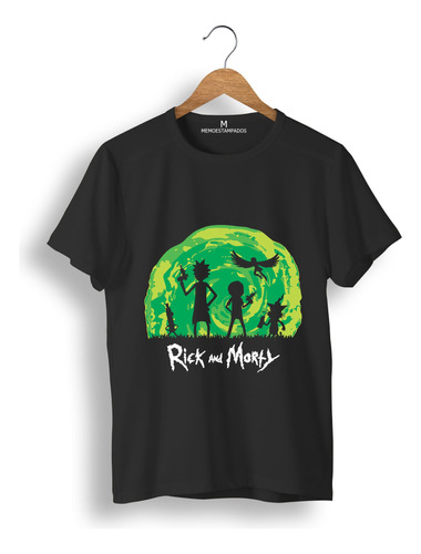 Remera: Rick _ Morty Portal Siluetas Memoestampados