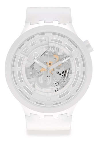 Reloj Swatch Sb03w100 C-white Bioceramic Big Bold Suizo