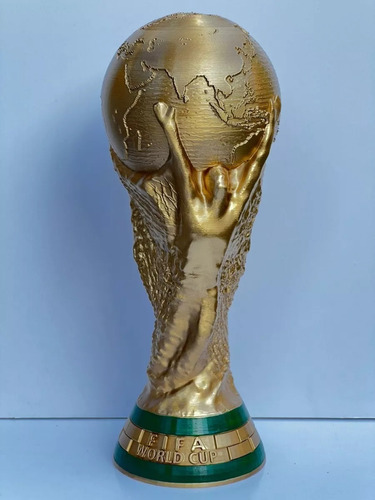 Copa Mundial Tamaño Real Qatar 2022 Argentina Campeón 3d 37c Negro